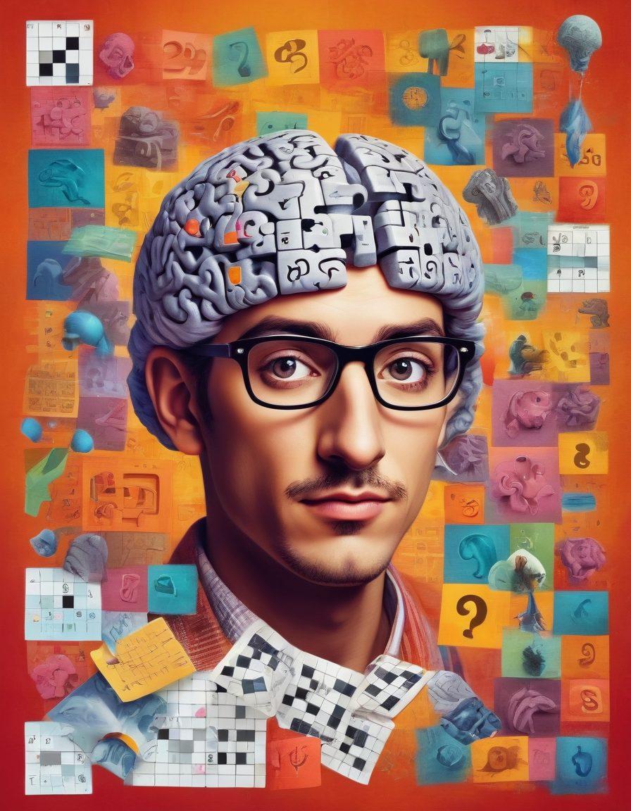 A colorful collage of various brain teasers and online games, including crossword puzzles, Sudoku, and digital game interfaces, set against a playful and dynamic background. Illustrate people of diverse backgrounds engaged in these activities, showcasing joy and collaboration. Add elements like question marks and game controllers to emphasize the concept of fun and challenge. Vibrant colors. vector art. textured background.